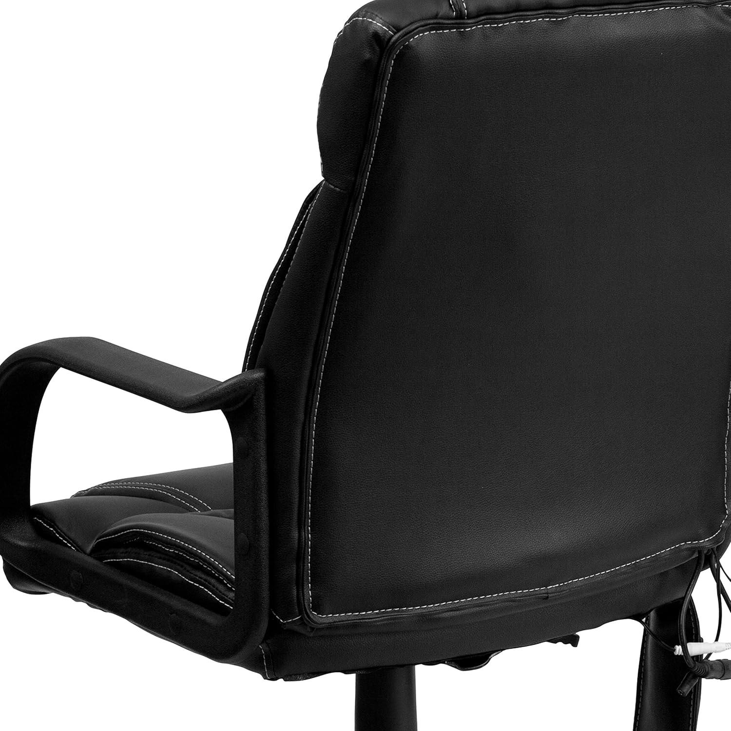 Ergonomic High-Back Black LeatherSoft Executive Swivel Chair with Massage Feature