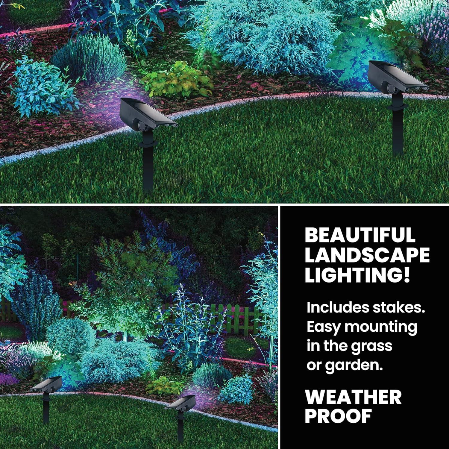 Bell + Howell Bionic Color Burst Solar Powered Waterproof Pathway Lights- 2 Pack