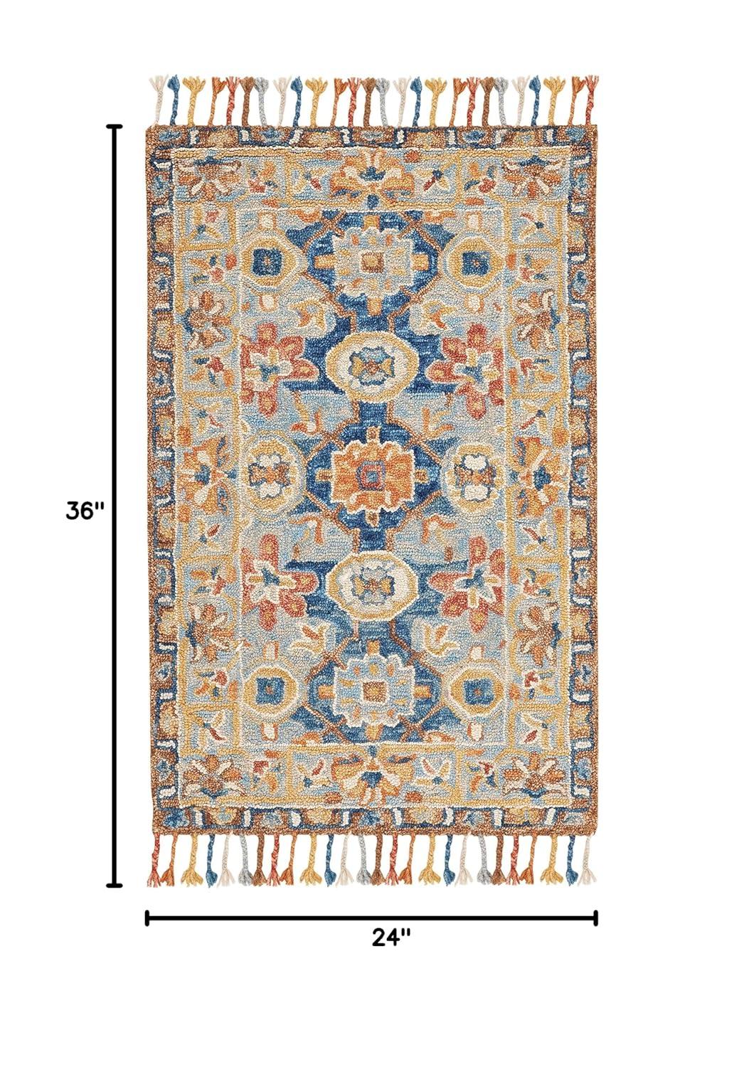 Aspen APN110 Hand Tufted Accent Rug - Grey/Navy - 2'x3' - Safavieh.