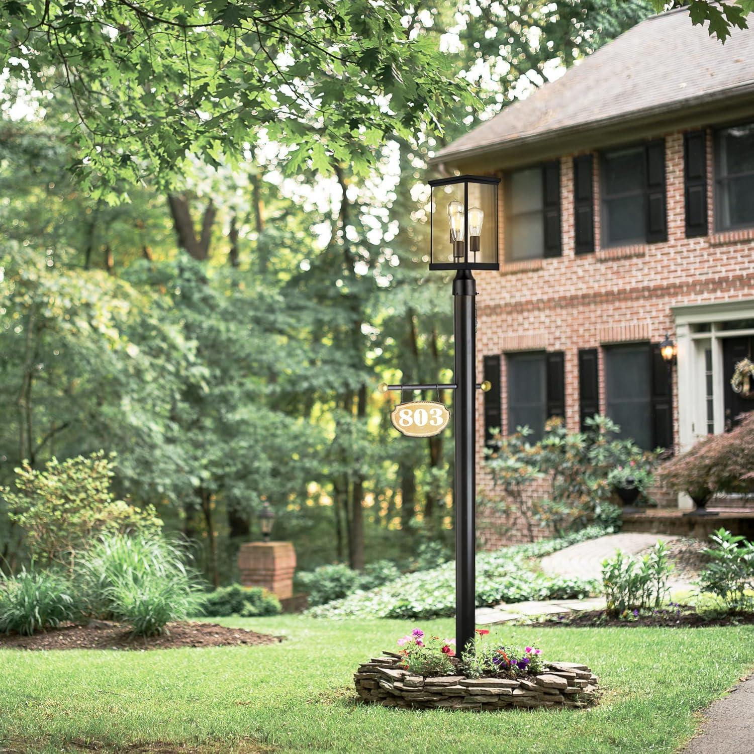 Design House 589200-BLK Mayfield Outdoor Post Top Light with Clear Glass Modern for Porch Entryway Patio, Black