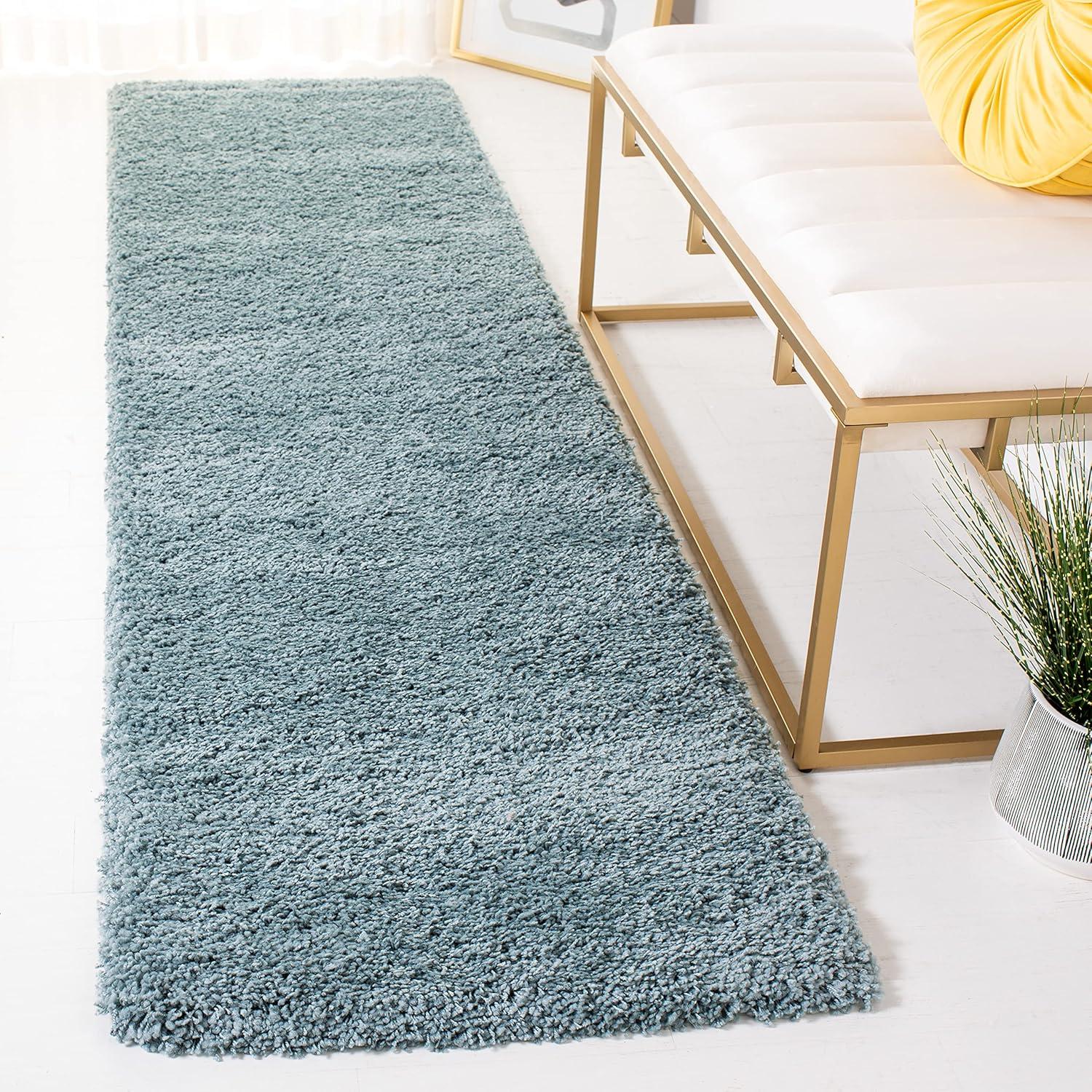 California Shag SG151 Power Loomed Indoor Runner Rug - Light Blue - 2'3"x9' - Safavieh