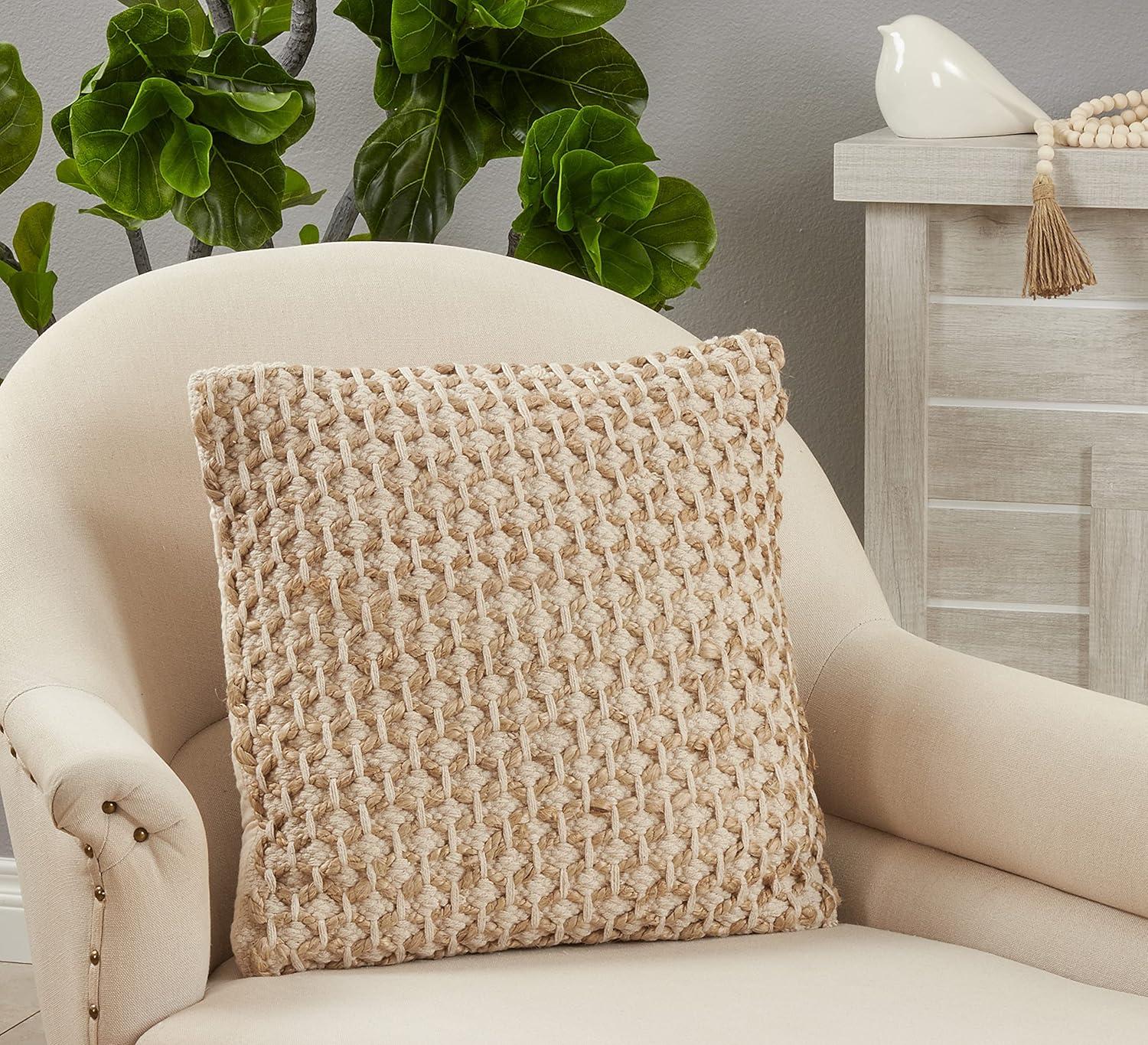 Saro Islander Collection Cotton Throw Pillow
