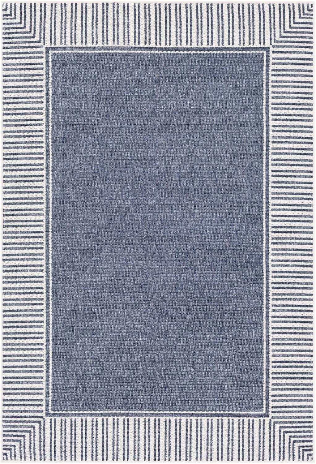 Surya  Alfresco Rectangle Machine Made Indoor & Outdoor Area Rug - Charcoal & White - 3 ft. 6 in. x 5 ft. 6 in.