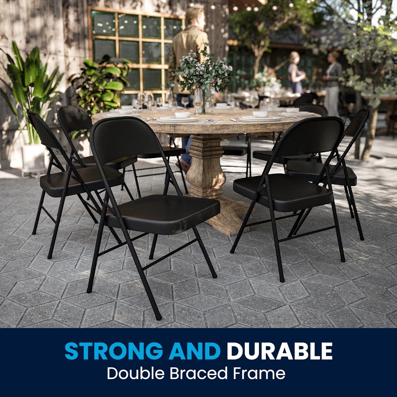 Flash Furniture HERCULES Series Double Braced Black Metal Folding Chair