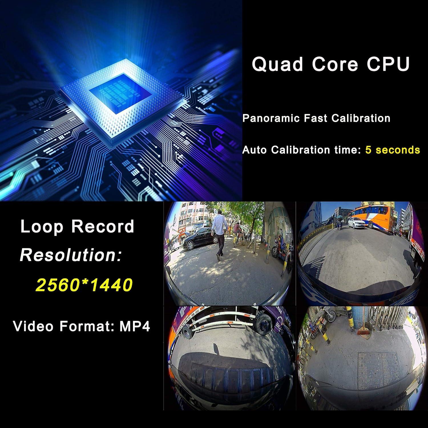 Super Hd 1080P Car 360 Degree Bird View Surround System DVR Record Backup Camera Parking Monitoring with HD Sensor