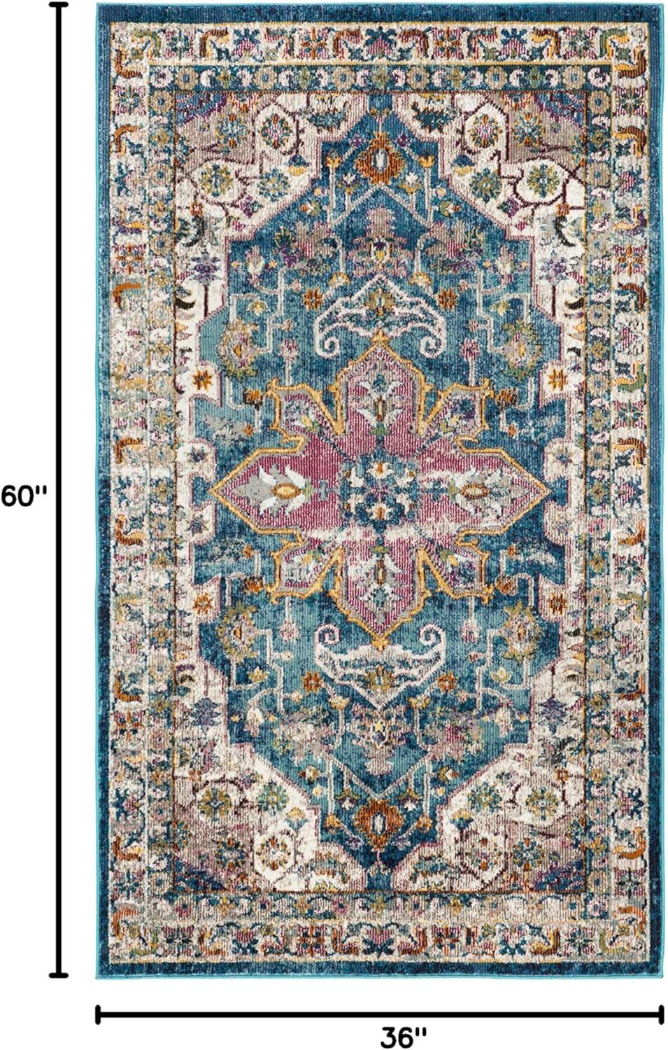 Aria ARA160 Power Loomed Area Rug - Blue/Creme - 8'9"x11'9" - Safavieh.