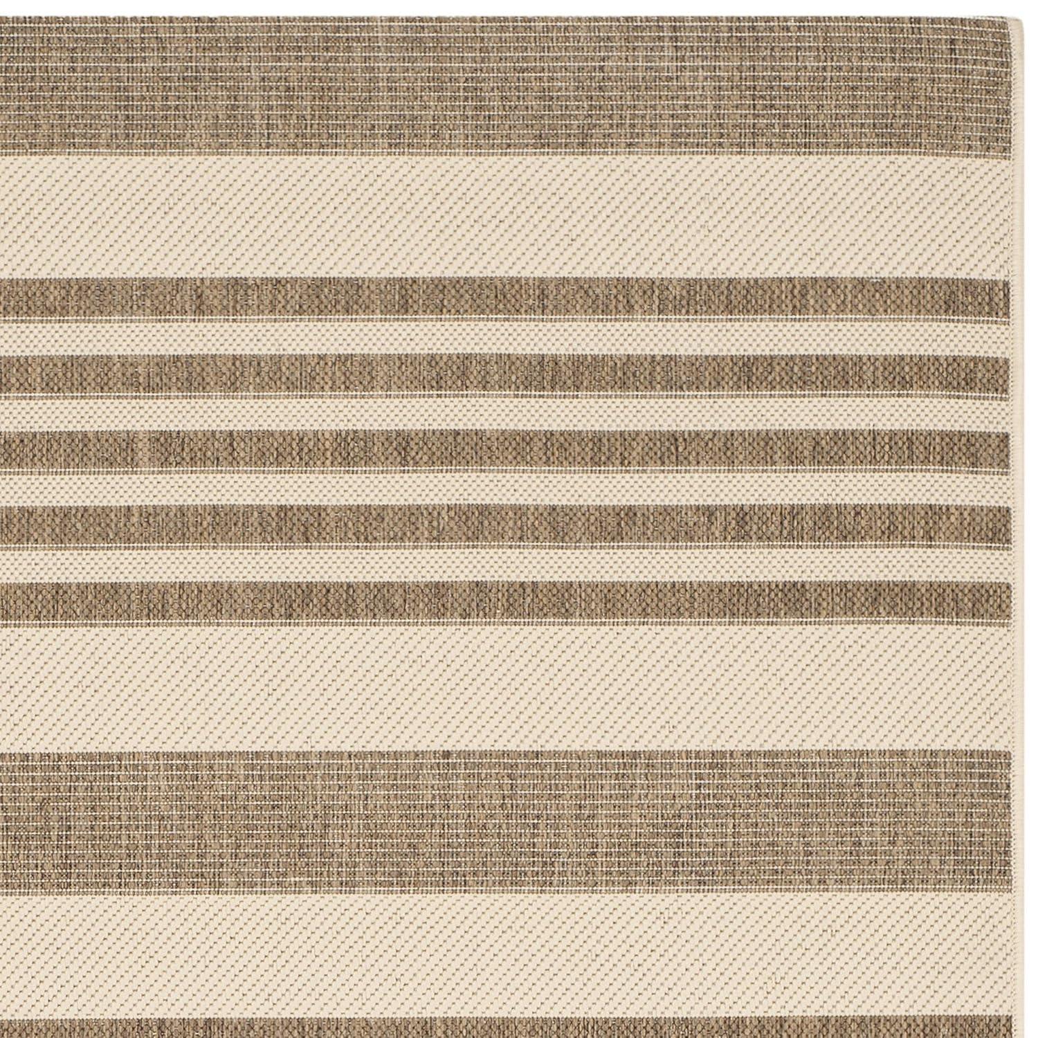 Courtyard CY6062 Power Loomed Indoor/Outdoor Area Rug - Brown/Bone - 5'3"x5'3" - Safavieh.