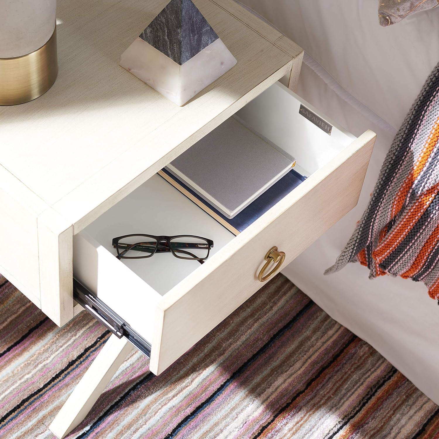 Odilia 1 Drawer Nightstand - Antique White - Safavieh.