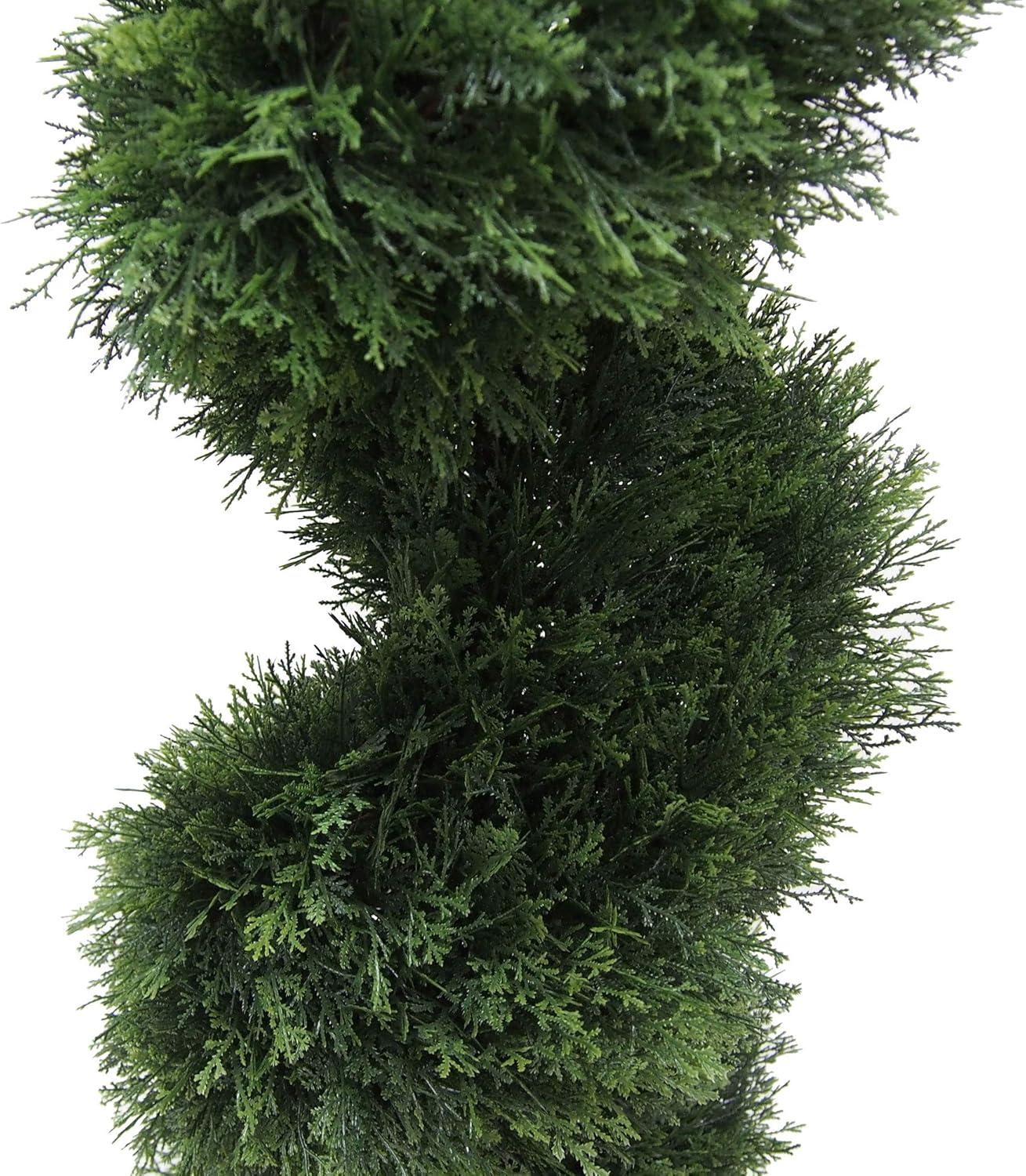 Vickerman 6' Artificial Potted Green Cedar Spiral Tree.