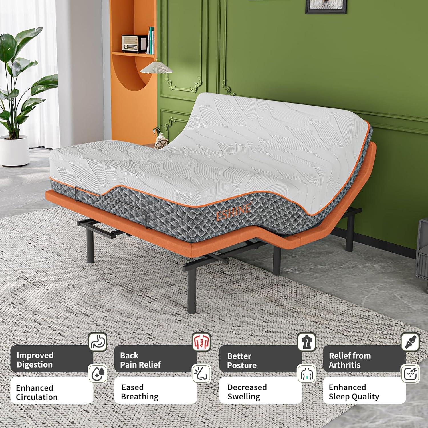 Zero Gravity Adjustable Bed with 14" Hybrid Mattress E3000 Series