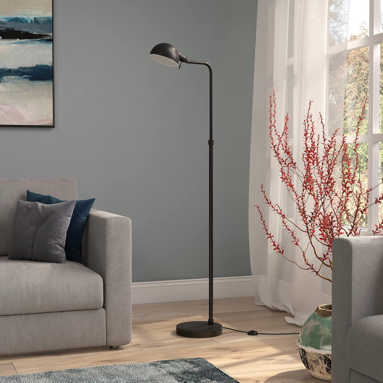 Evelyn&Zoe Modern/Contemporary 66" Tall Blackened Bronze Floor Lamp