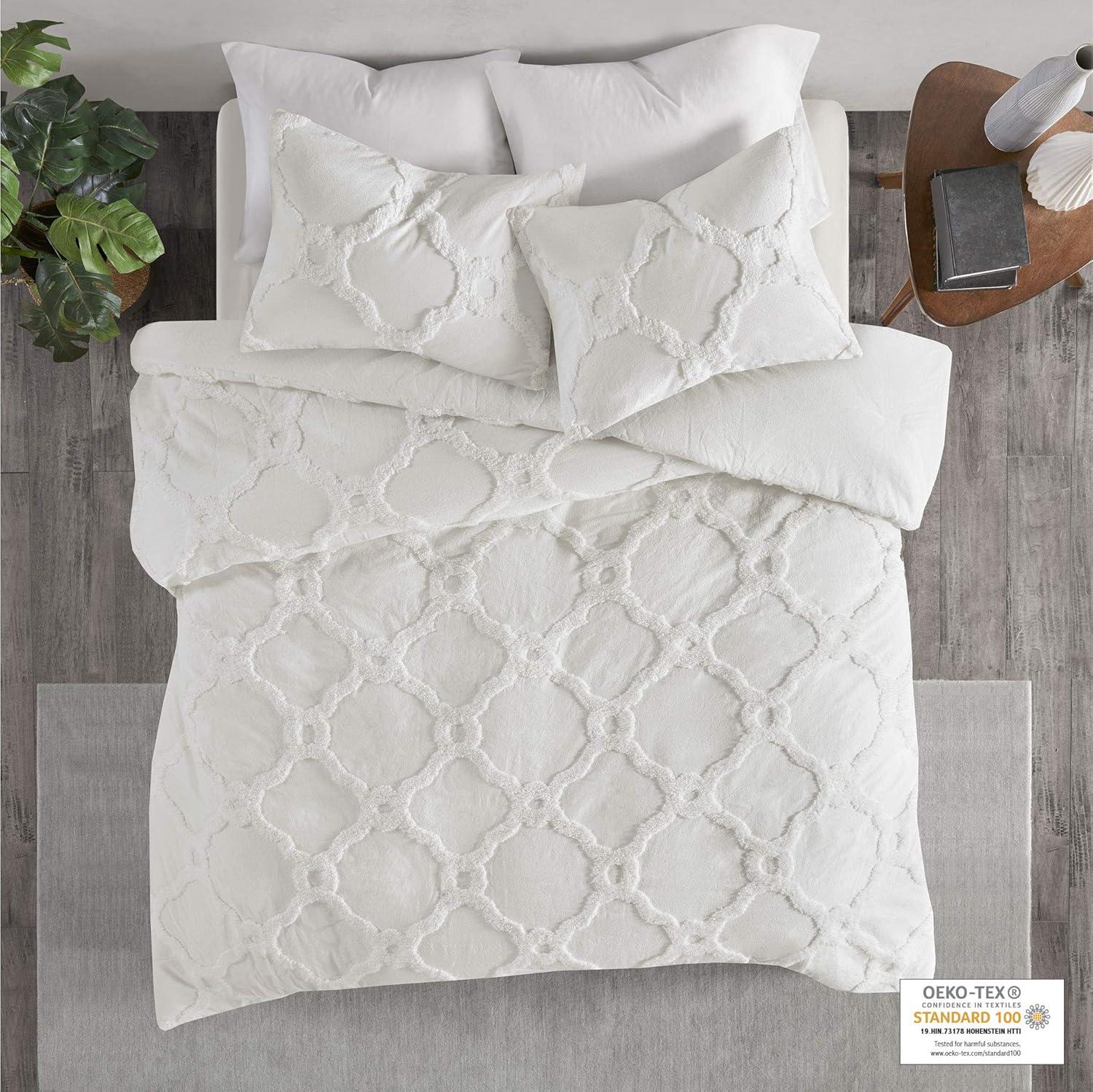 Pacey 3 Piece Tufted Cotton Chenille Duvet Cover Set