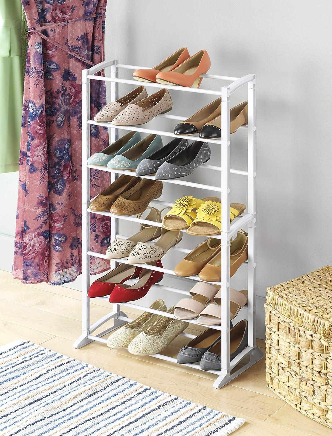 Whitmor Shoe Rack - 21-Pair - White