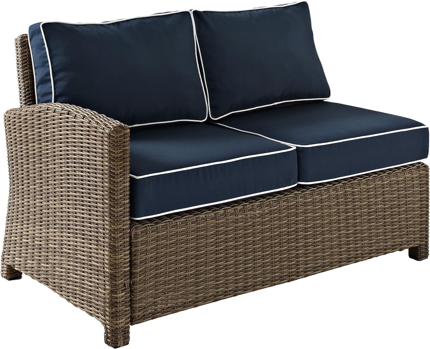 Bradenton 4-Piece Navy Cushions Steel Outdoor Sectional Set