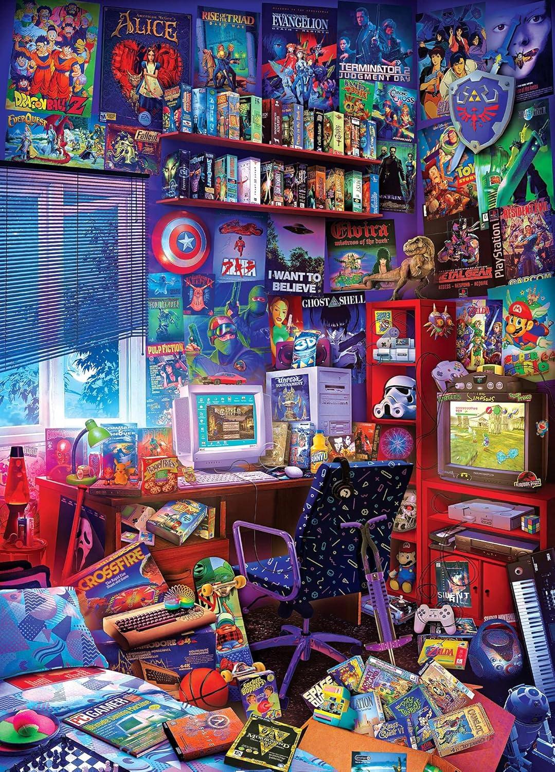 Toynk '80s Game Room Pop Culture 1000 Piece Jigsaw Puzzle By Rachid Lotf