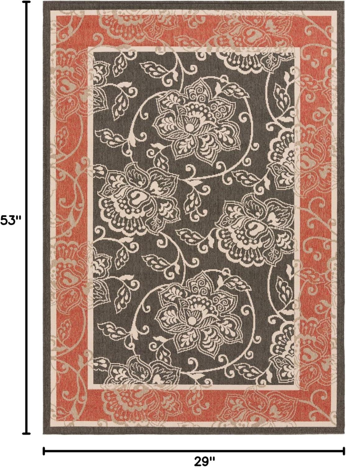 Livabliss Rhoda Outdoor Border Area Rug,2'5" x 4'5",Taupe/Brown