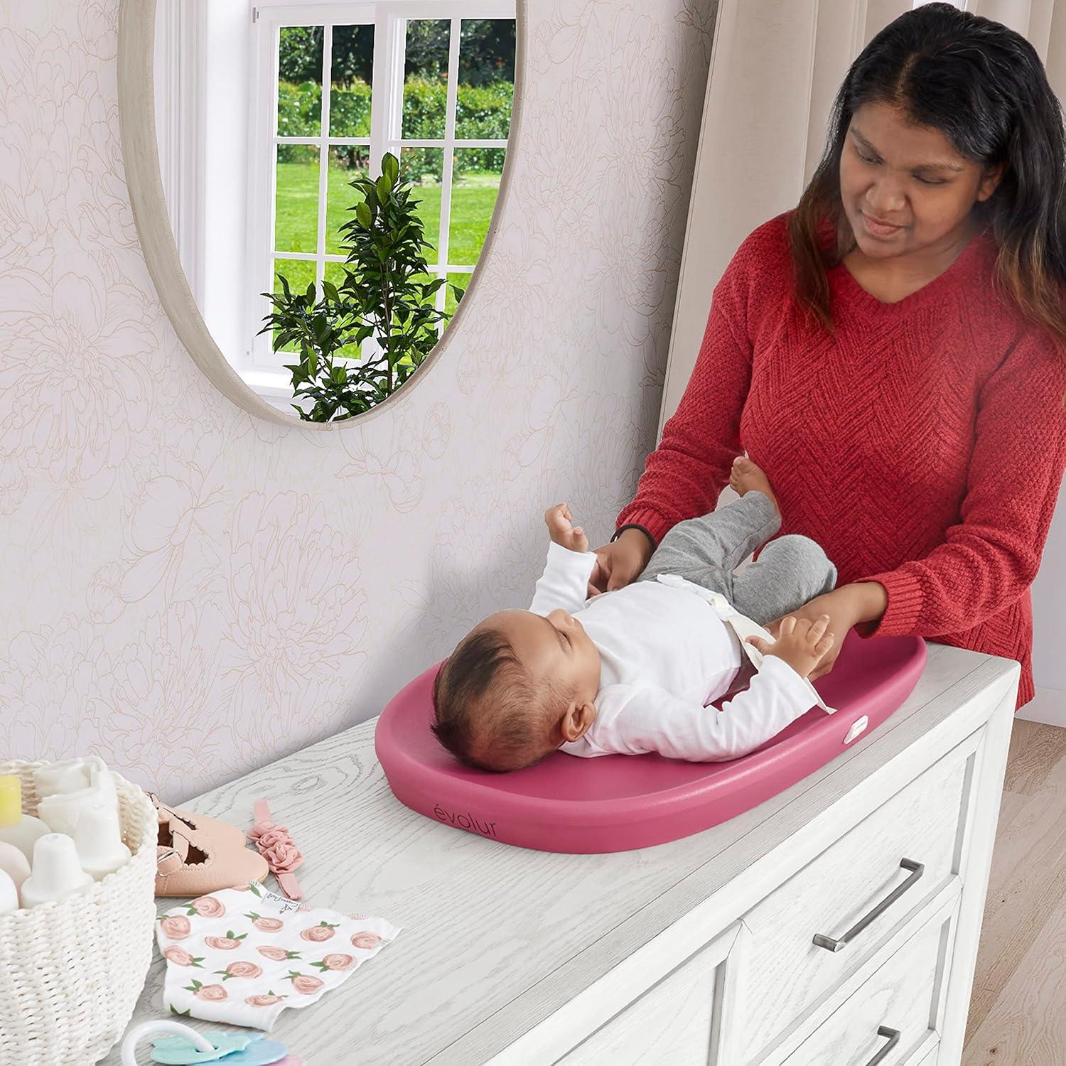 Evolur Eva Baby Changing Pad, Soft, Breathable and  Waterproof, Fuschia Pink