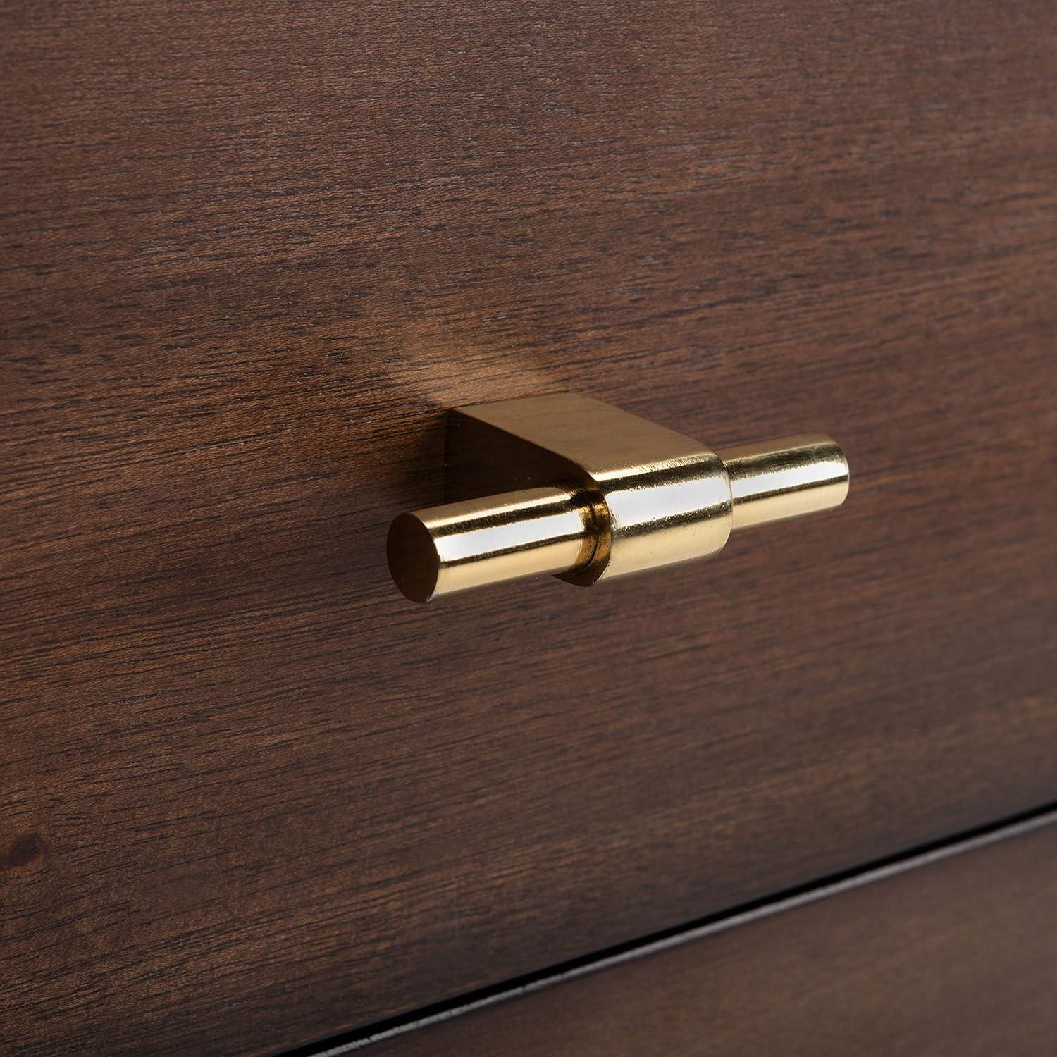 Genevieve 2 Drawer Nightstand - Walnut/White/Gold - Safavieh.