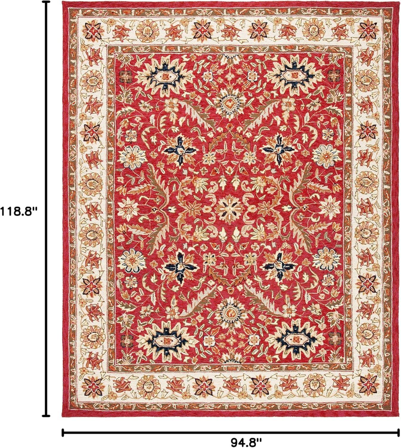 Chelsea HK157 Handmade Area Rug - 8'x10' - Red/Ivory - Safavieh