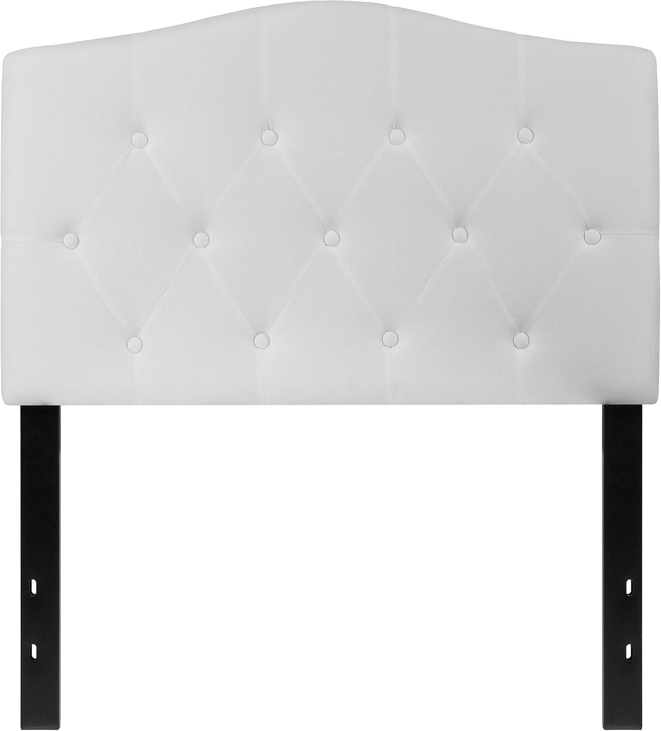 Flash Furniture Cambridge Tufted Upholstered Twin Size Headboard in White Fabric