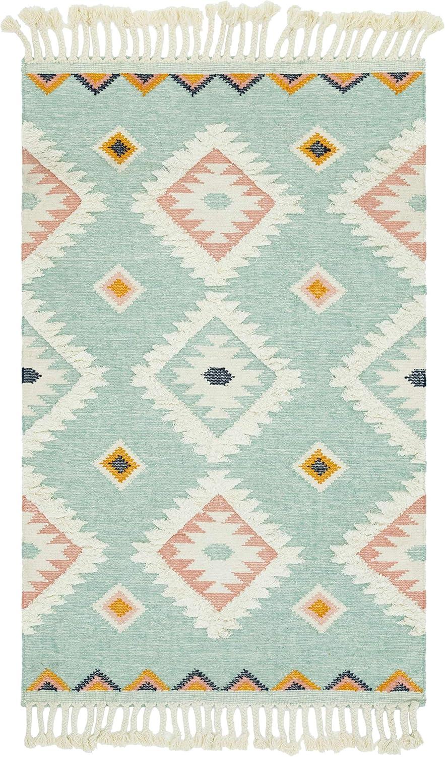 Unique Loom 5' 1 x 8' 0 Mesa Papago Light Aqua Area Rug