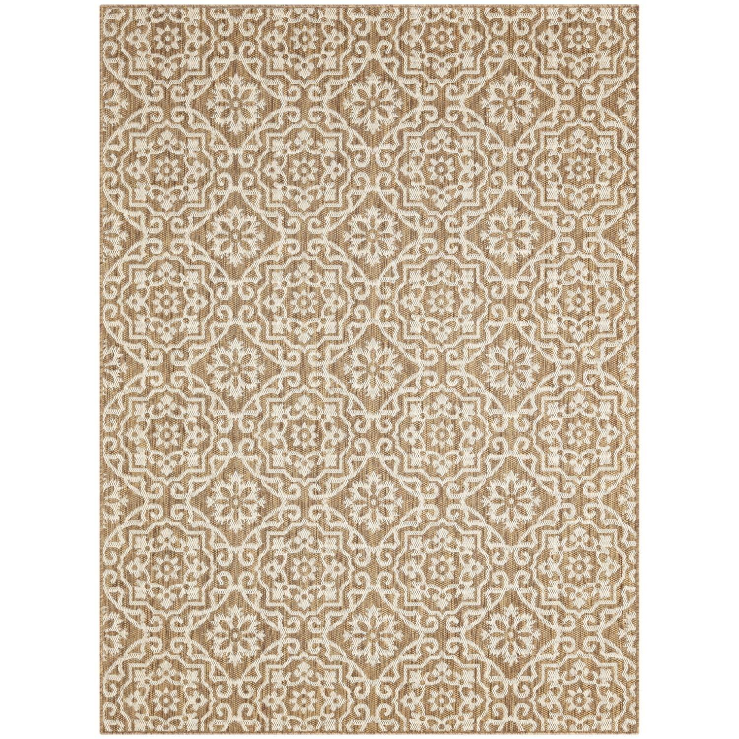 Nicole Miller New York Patio Country Danica Geometric Indoor/Outdoor Area Rug, Brown/Beige