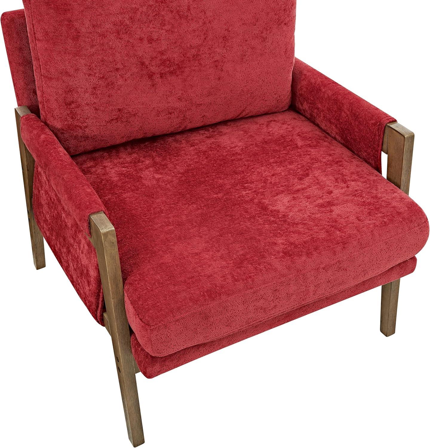 Roundhill Furniture Kelly Mid-Century Modern Velvet Accent Armchair