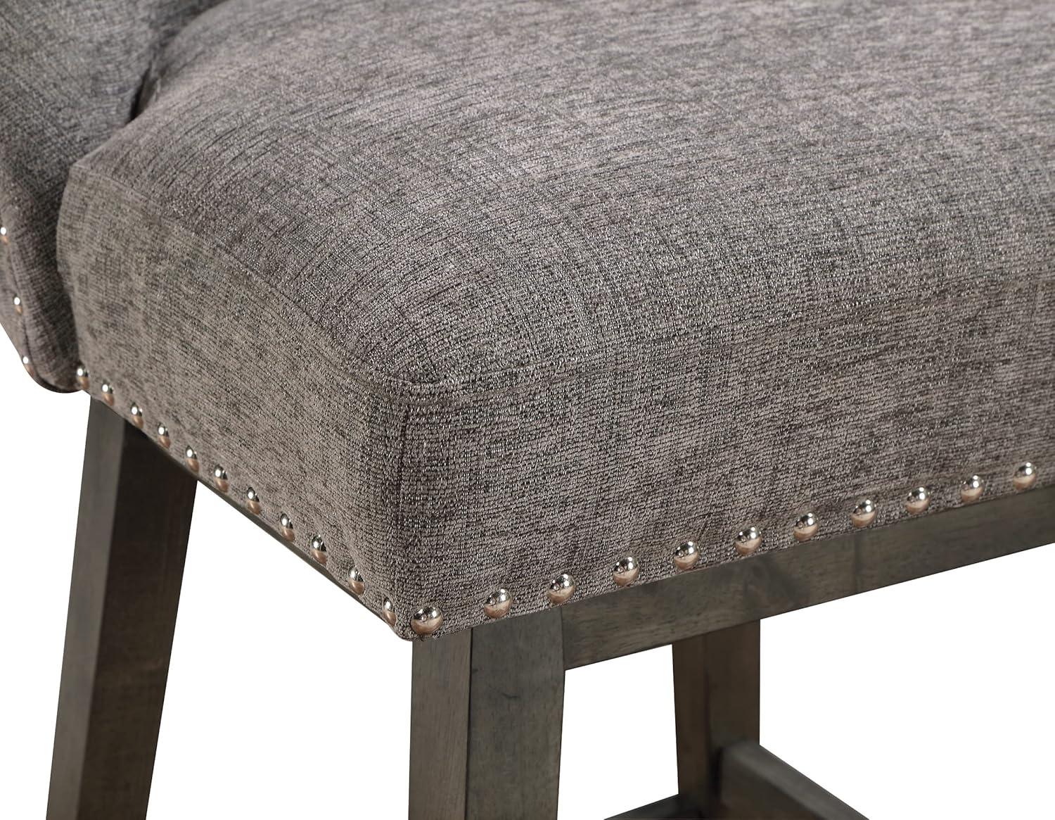 Granville Swivel Upholstered Counter Stool with Solid Wood Frame