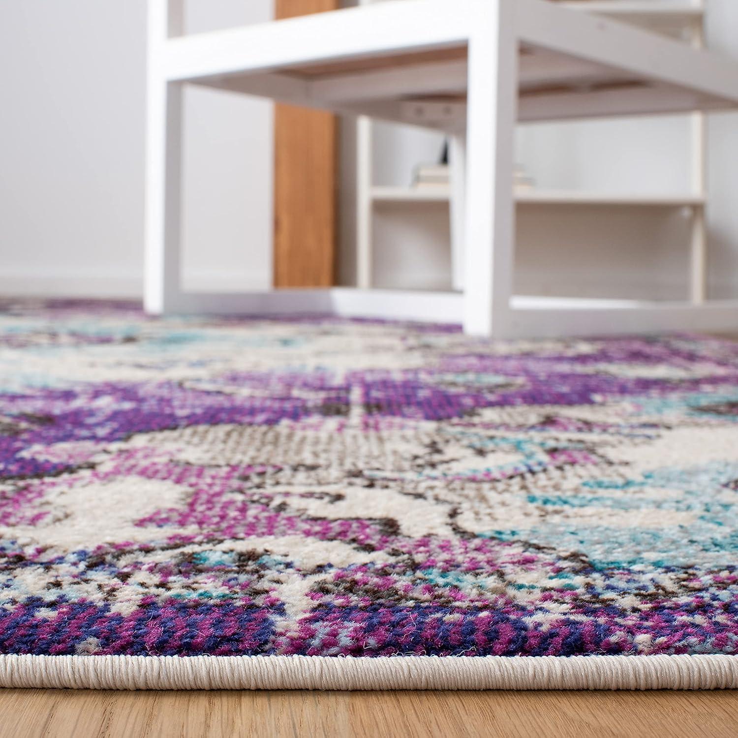 Madison MAD484 Power Loomed Indoor Area Rug - Lavender/Light Blue - 6'x9' - Safavieh
