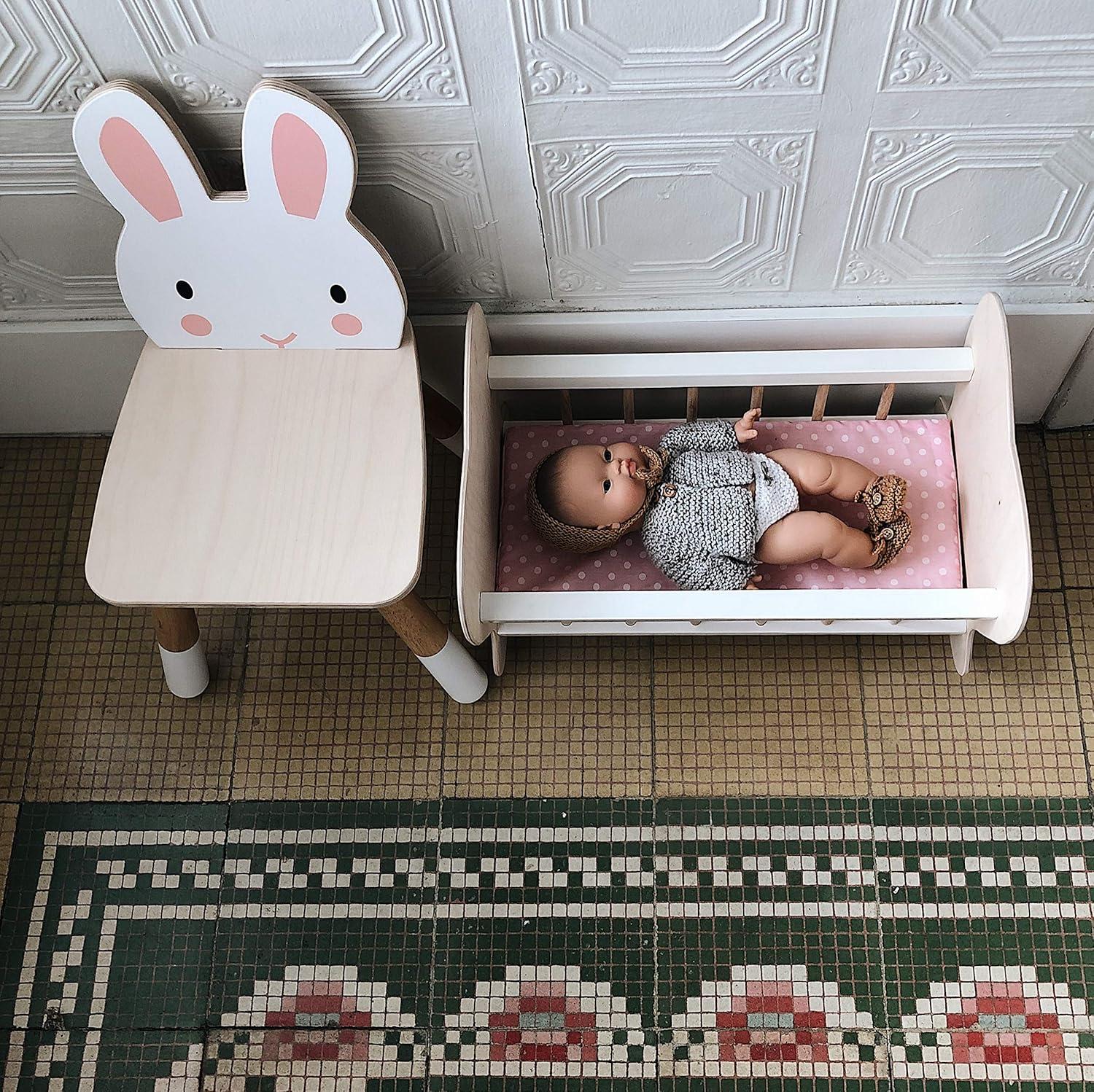 White Handcrafted Sustainably Sourced Kids Rabbit Chair