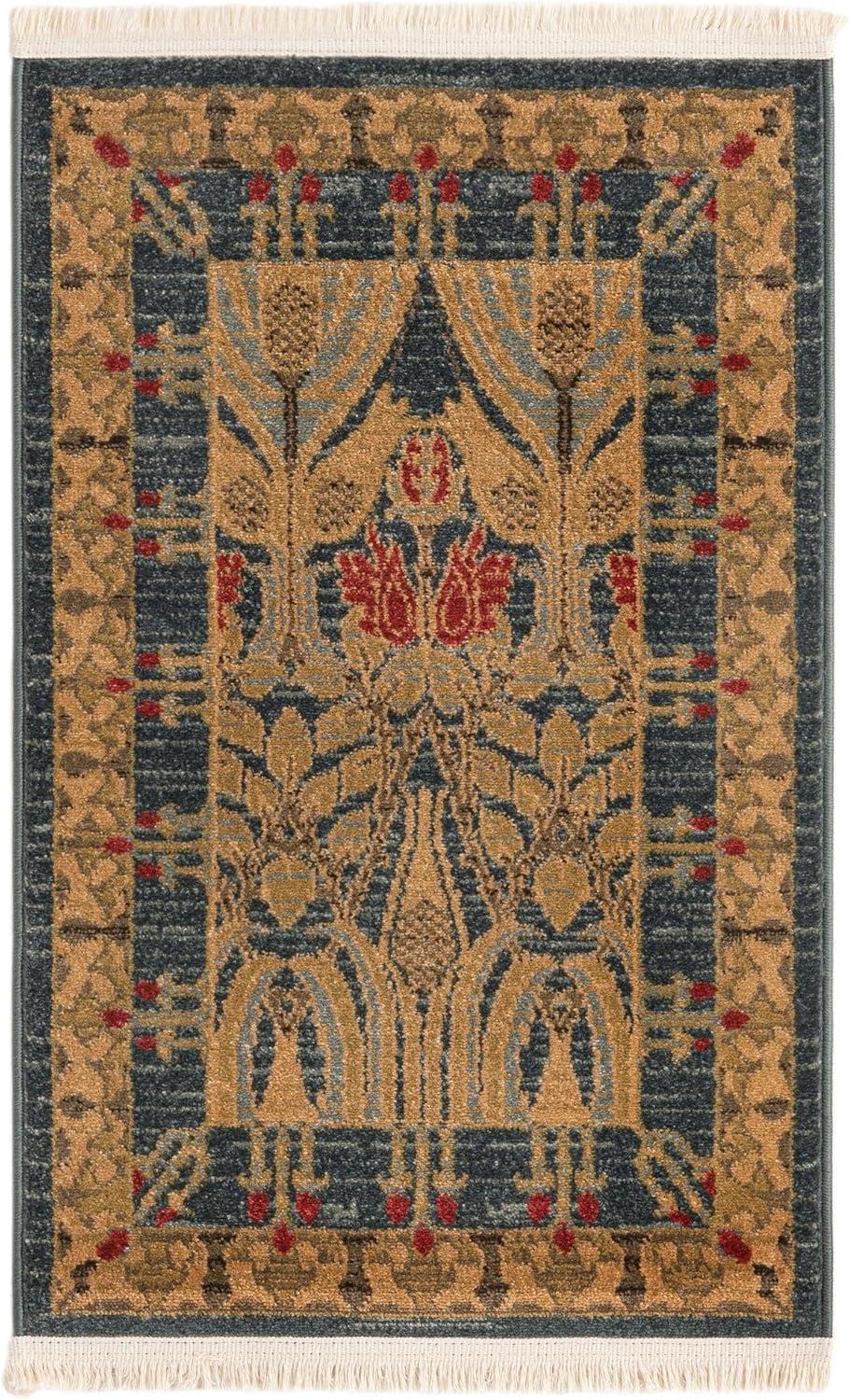 Unique Loom Contemporary Stirling Area Rug Denim Color
