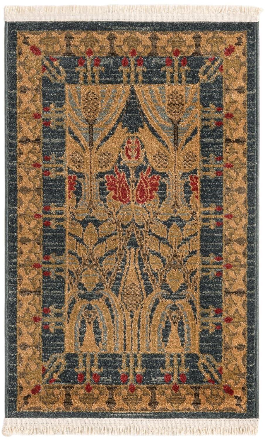 Unique Loom Contemporary Stirling Area Rug Denim Color