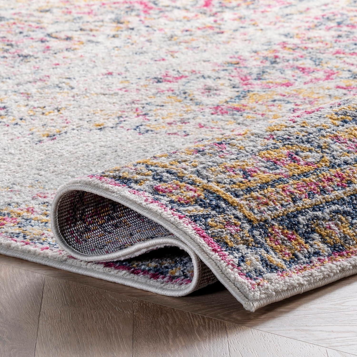 5'x7'5" Solid Loomed Area Rug Pink - nuLOOM: Traditional Indoor Low Pile, Stain-Resistant, Machine Made, Polypropylene