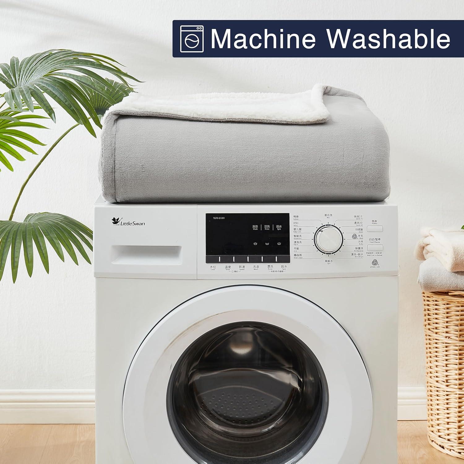 CASUAL LIVING Machine Washable Easy Care Couch Warm Sofa Blankets, Throw,