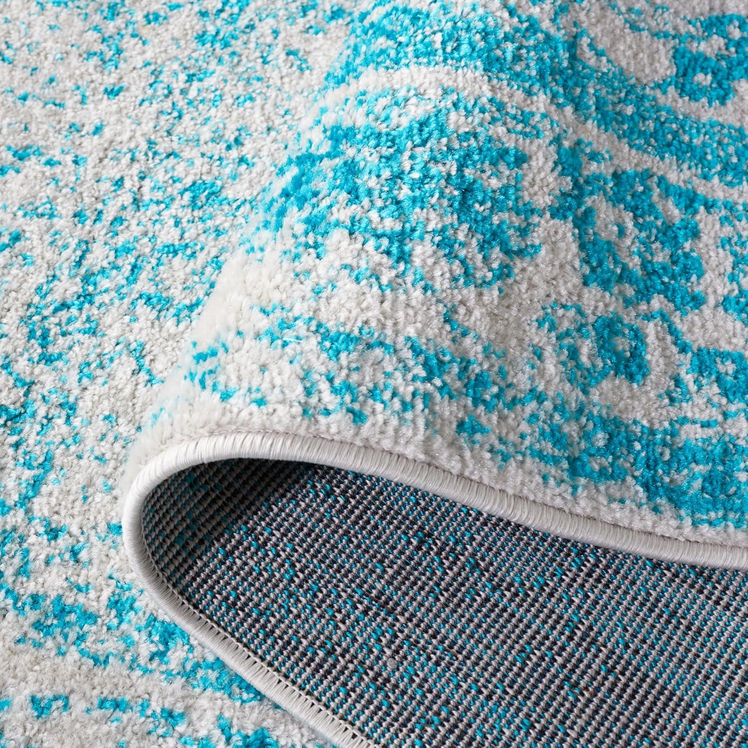 Adirondack ADR109 Machine Made Indoor Area Rug - Ivory/Teal - 5'-1"x7'-6" - Safavieh