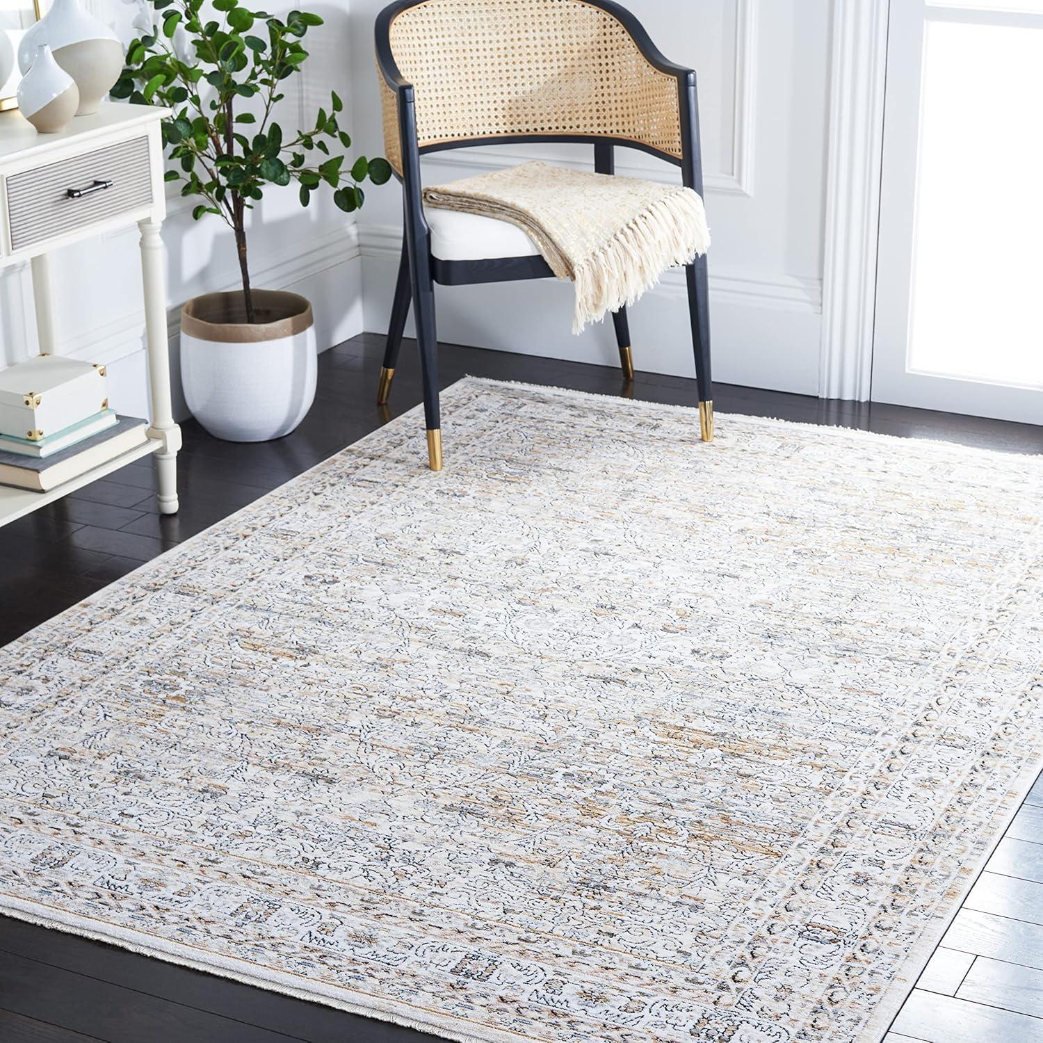 Moondust MND660 Power Loomed Area Rug - Ivory/Grey - 8'x10' - Safavieh.