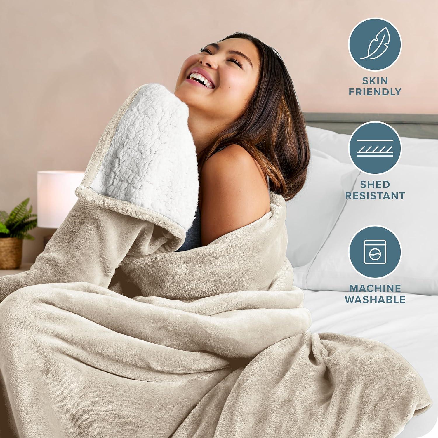 Bare Home Sherpa Fleece Blanket