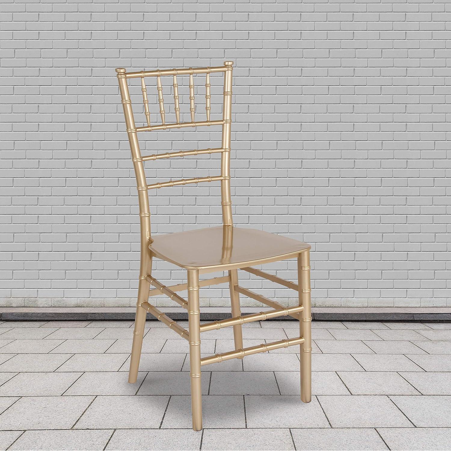 Flash Furniture 2 Pack HERCULES Series Gold Resin Stacking Chiavari Chair