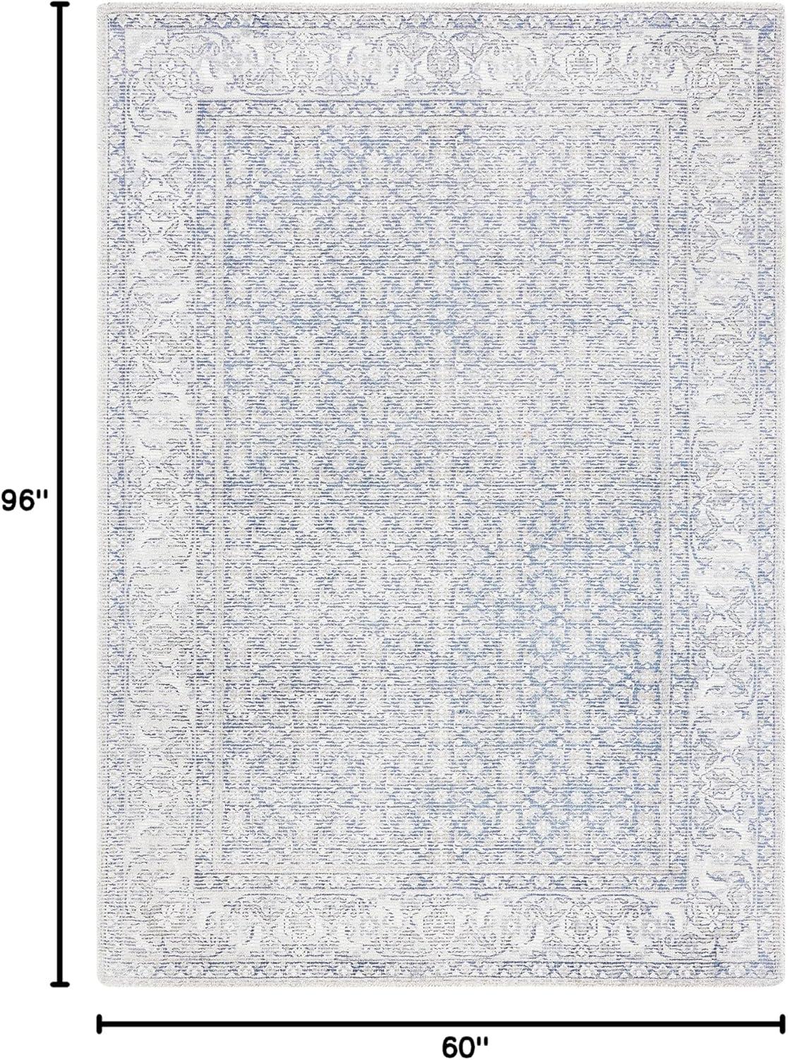 Restoration Vintage RVT706 Hand Loomed Indoor Area Rug - 5'x8' - Blue/Ivory - Safavieh