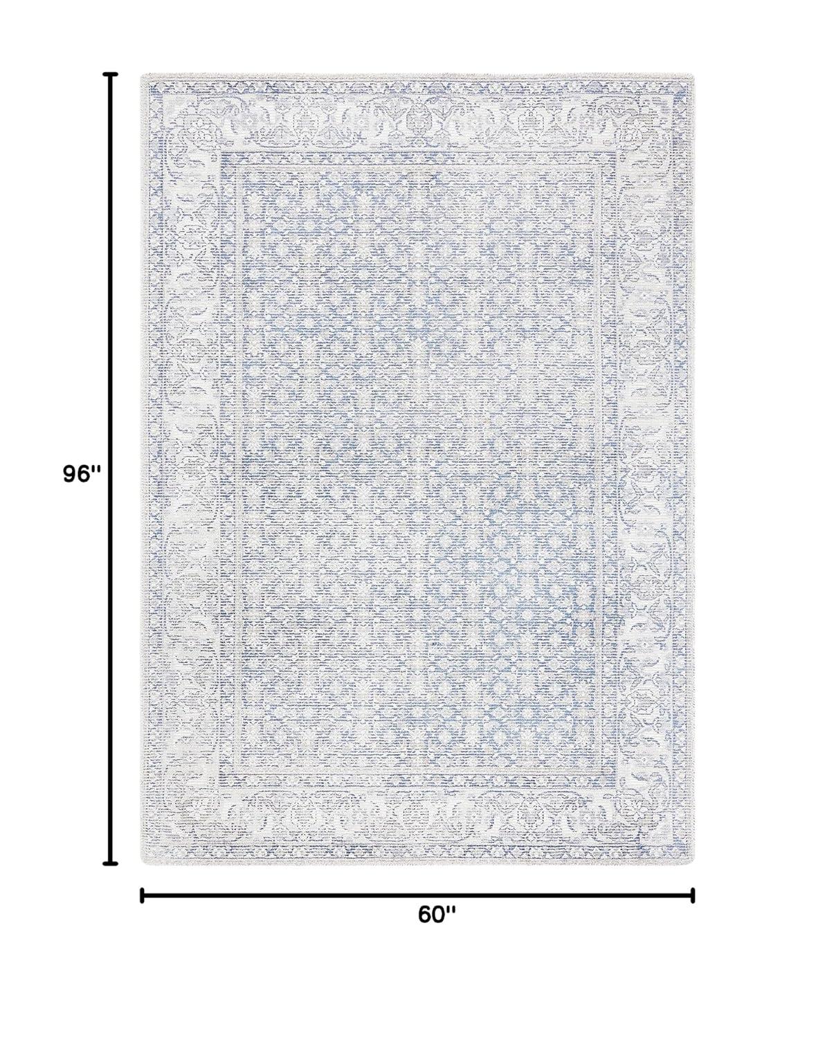 Restoration Vintage RVT706 Hand Loomed Indoor Area Rug - 5'x8' - Blue/Ivory - Safavieh