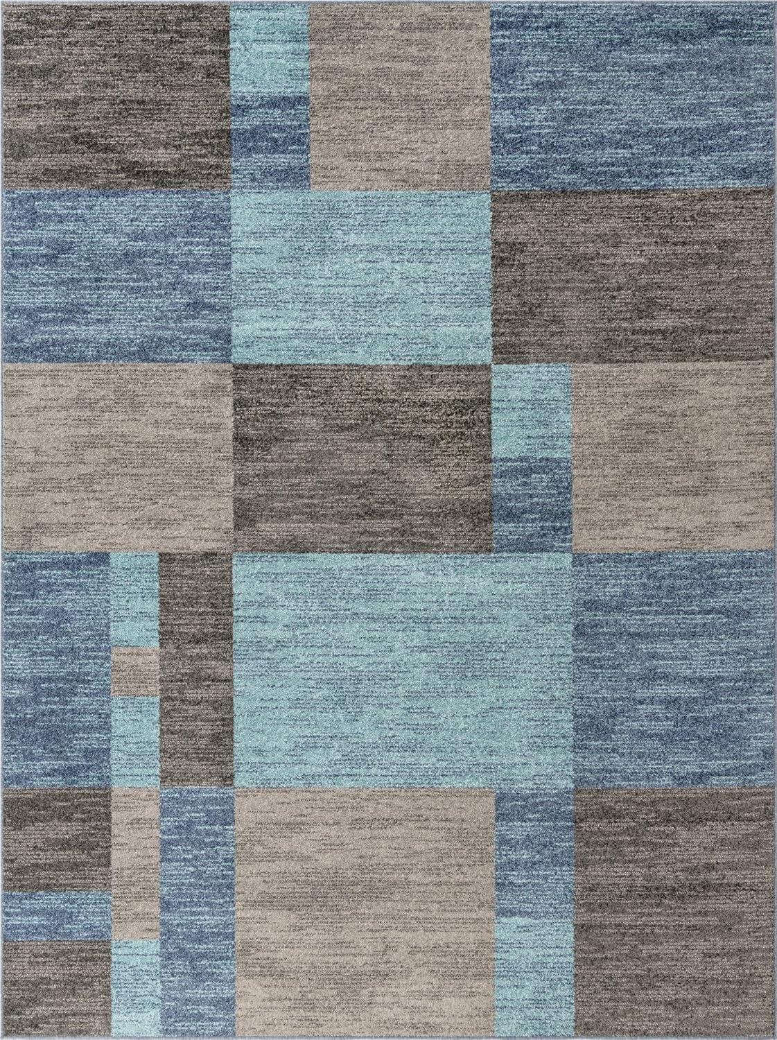 Unique Loom Autumn Collection Area Rug - Providence (9'  x 12' Rectangle Blue Gray/Light Brown)