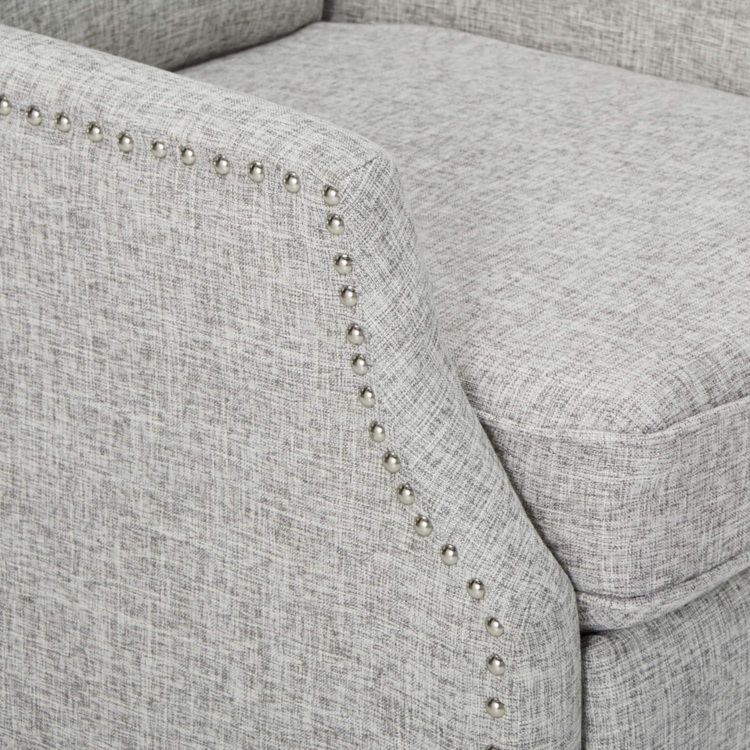 Wescott Traditional Press-Back Recliner Light Gray - Christopher Knight Home: Studded, Padded, Wingback