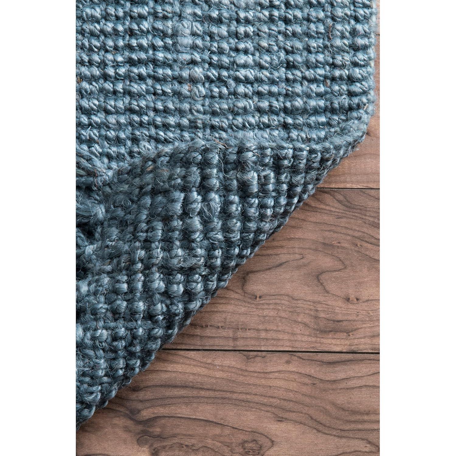 Nuloom 6x9 Daniela Jute Tassel Hand Woven Indoor Area Rug, Brick, Solid Chunky Farmhouse Design, Natural Fiber BedroomLiving Room