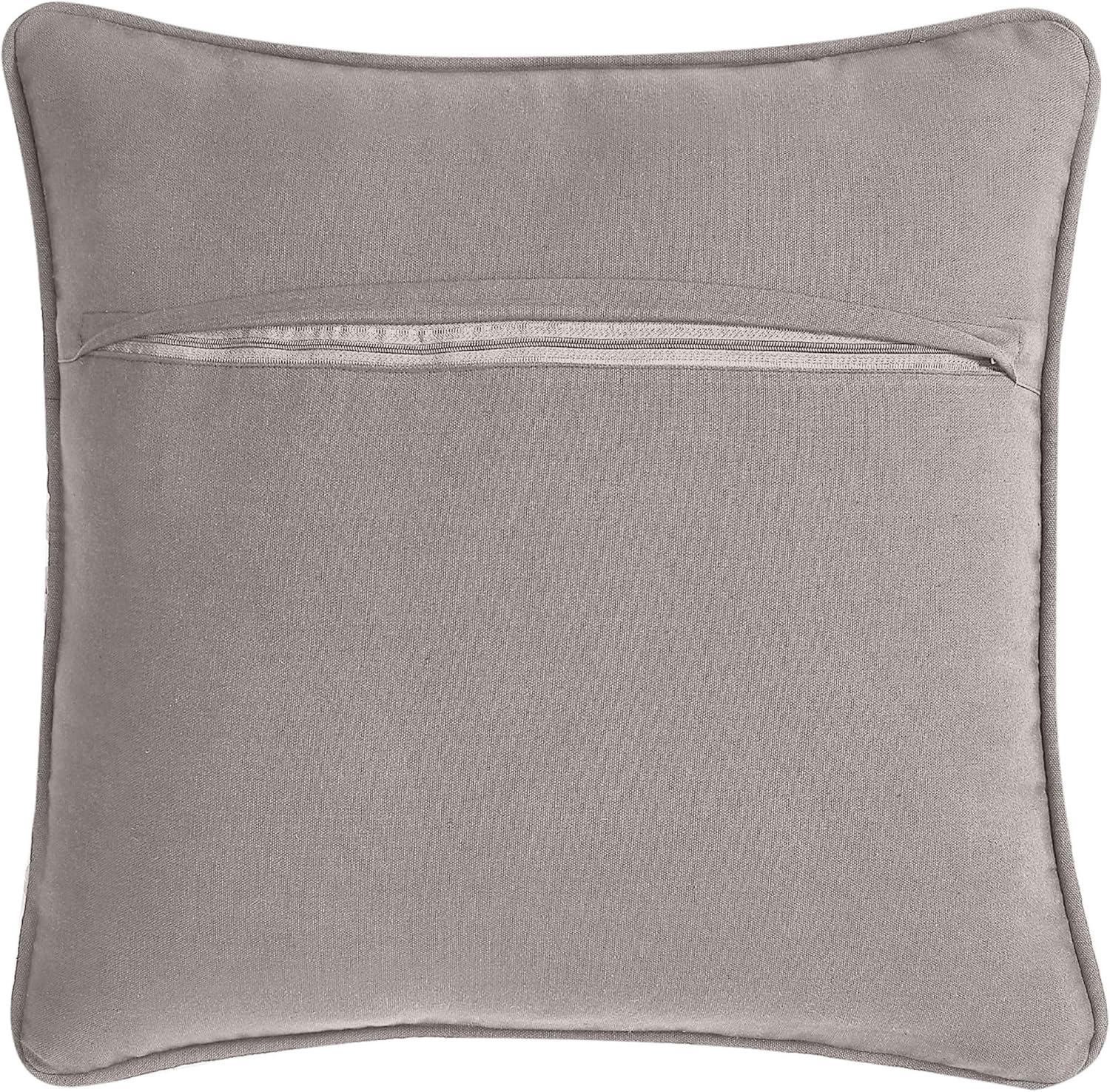 Coastal Brown and Gray Jute Accent Pillow with Rope Trim