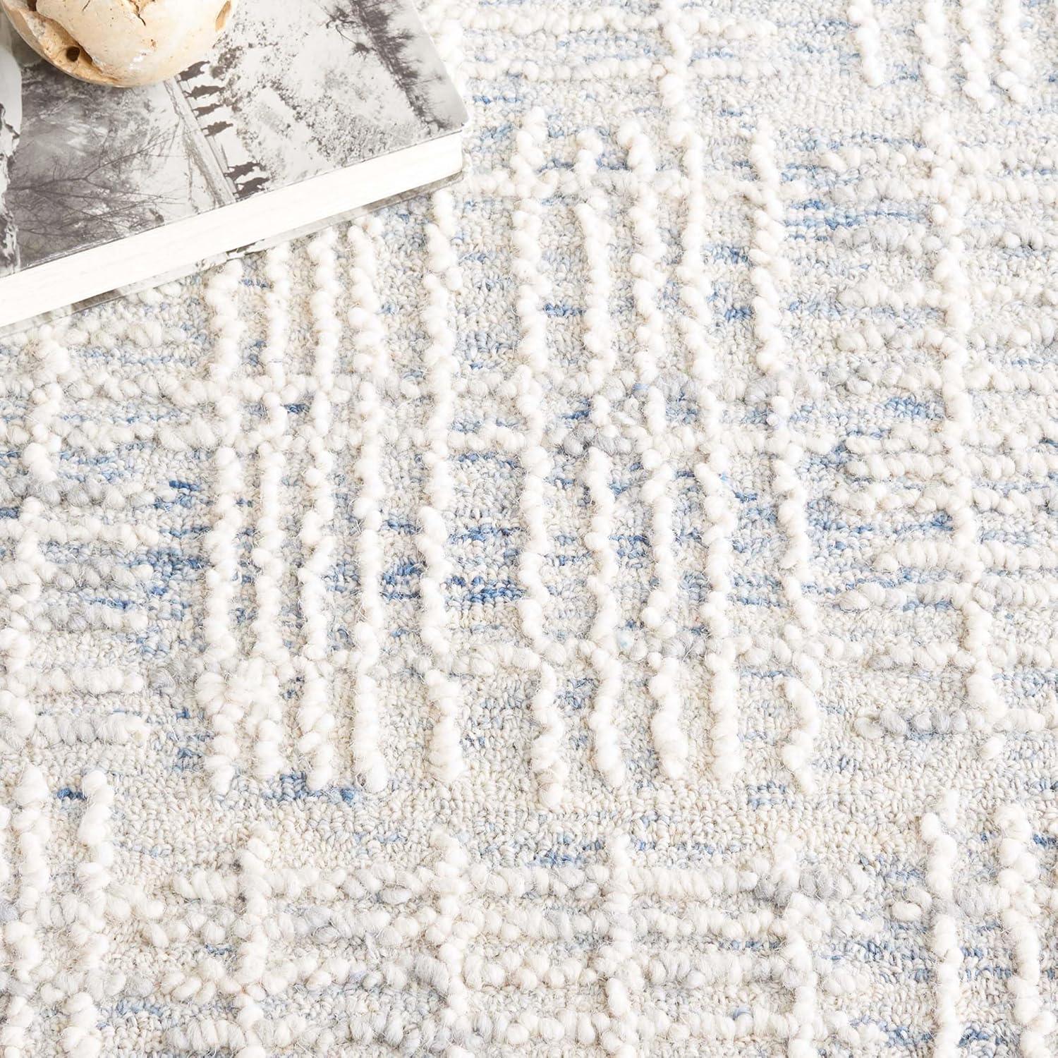 Abstract ABT275 Hand Tufted Indoor Area Rug - Light Blue/Ivory - 5'x8' - Safavieh