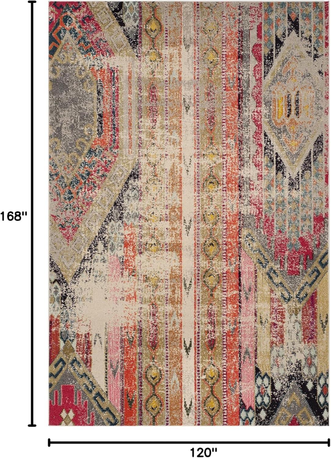 Monaco MNC222 Power Loomed Indoor Area Rug - Light Grey/Multi - 10'x14' - Safavieh