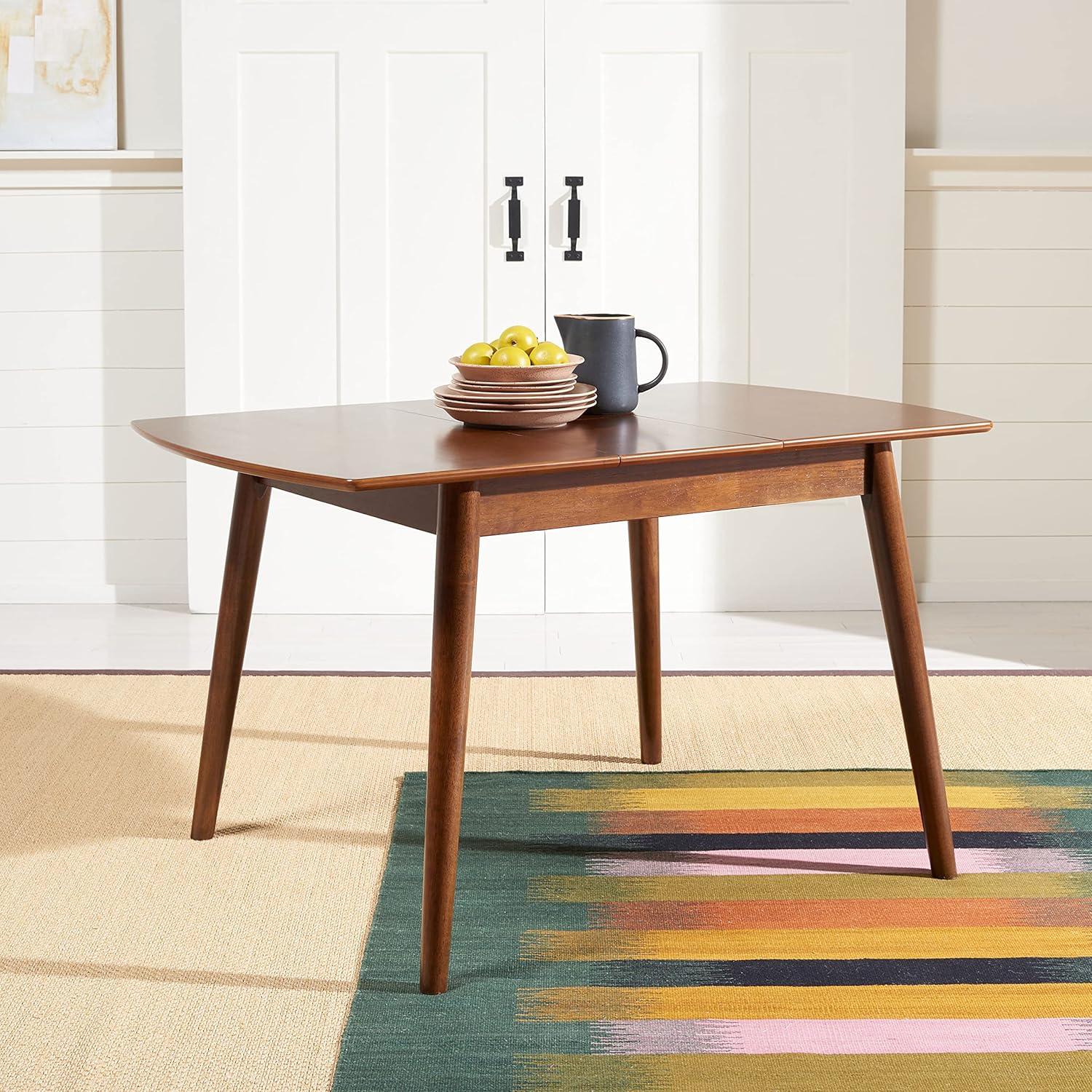 Varda Manual Extension Dining Table - Walnut - Safavieh