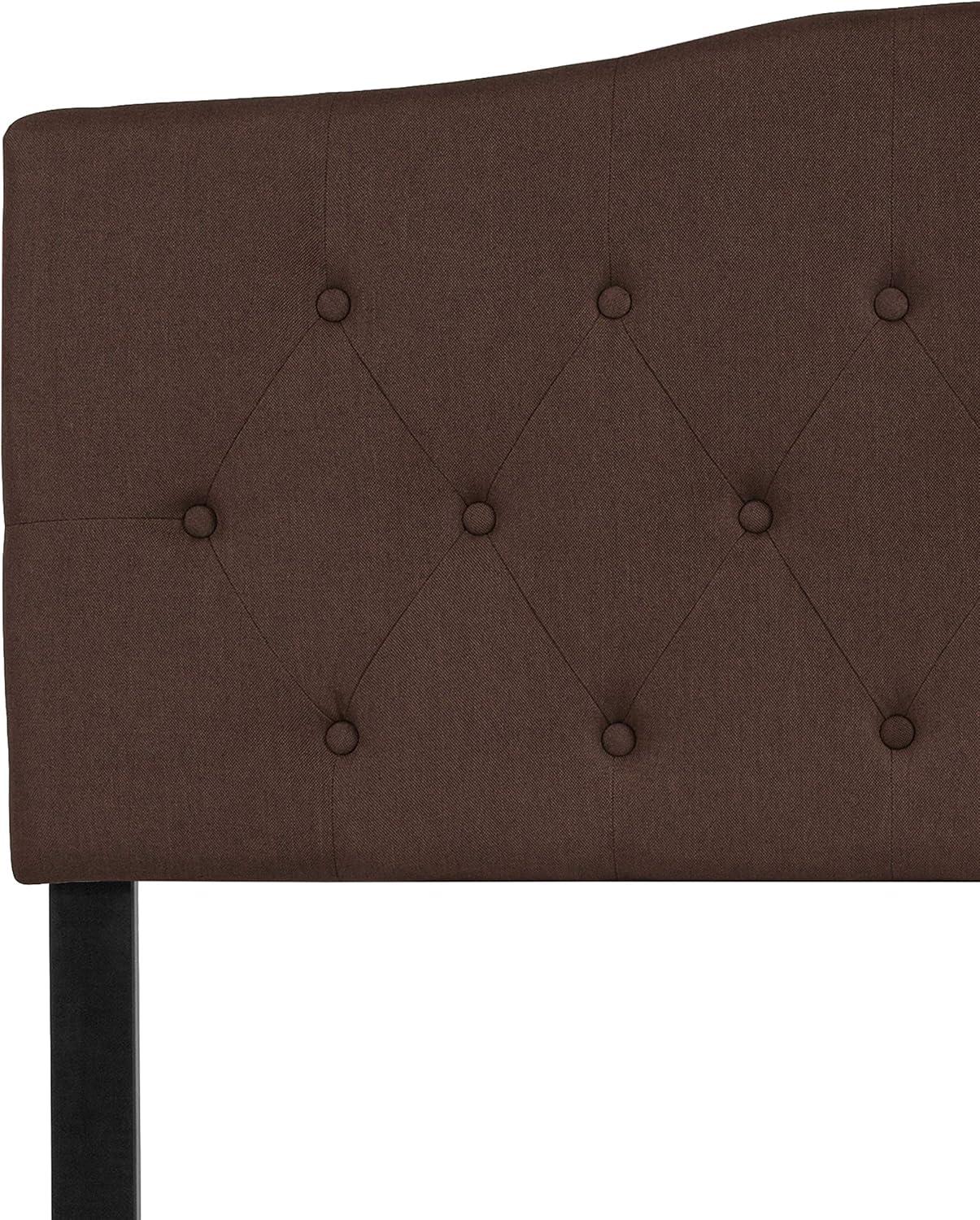 Flash Furniture Cambridge Tufted Upholstered Full Size Headboard in Dark Brown Fabric
