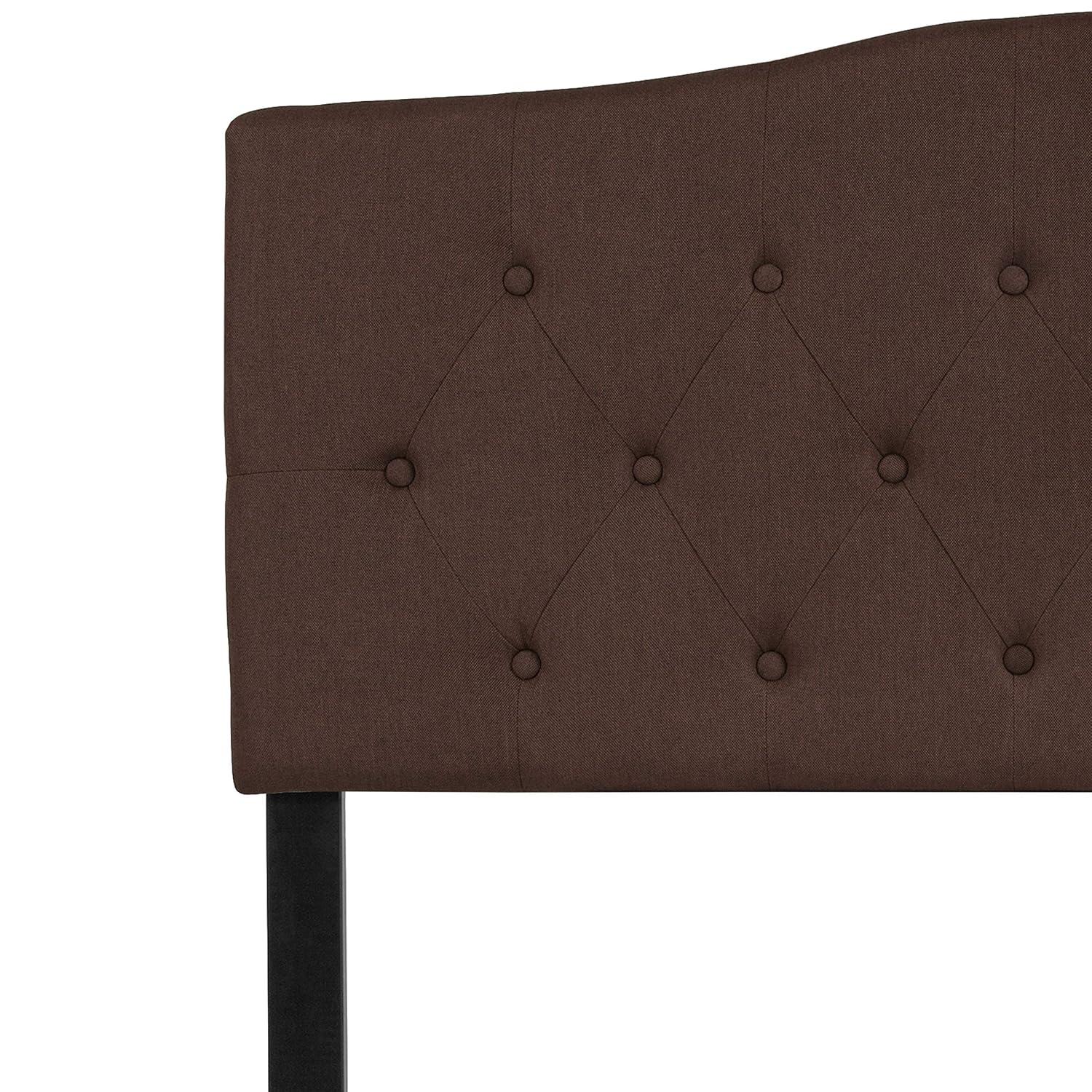 Flash Furniture Cambridge Tufted Upholstered Full Size Headboard in Dark Brown Fabric