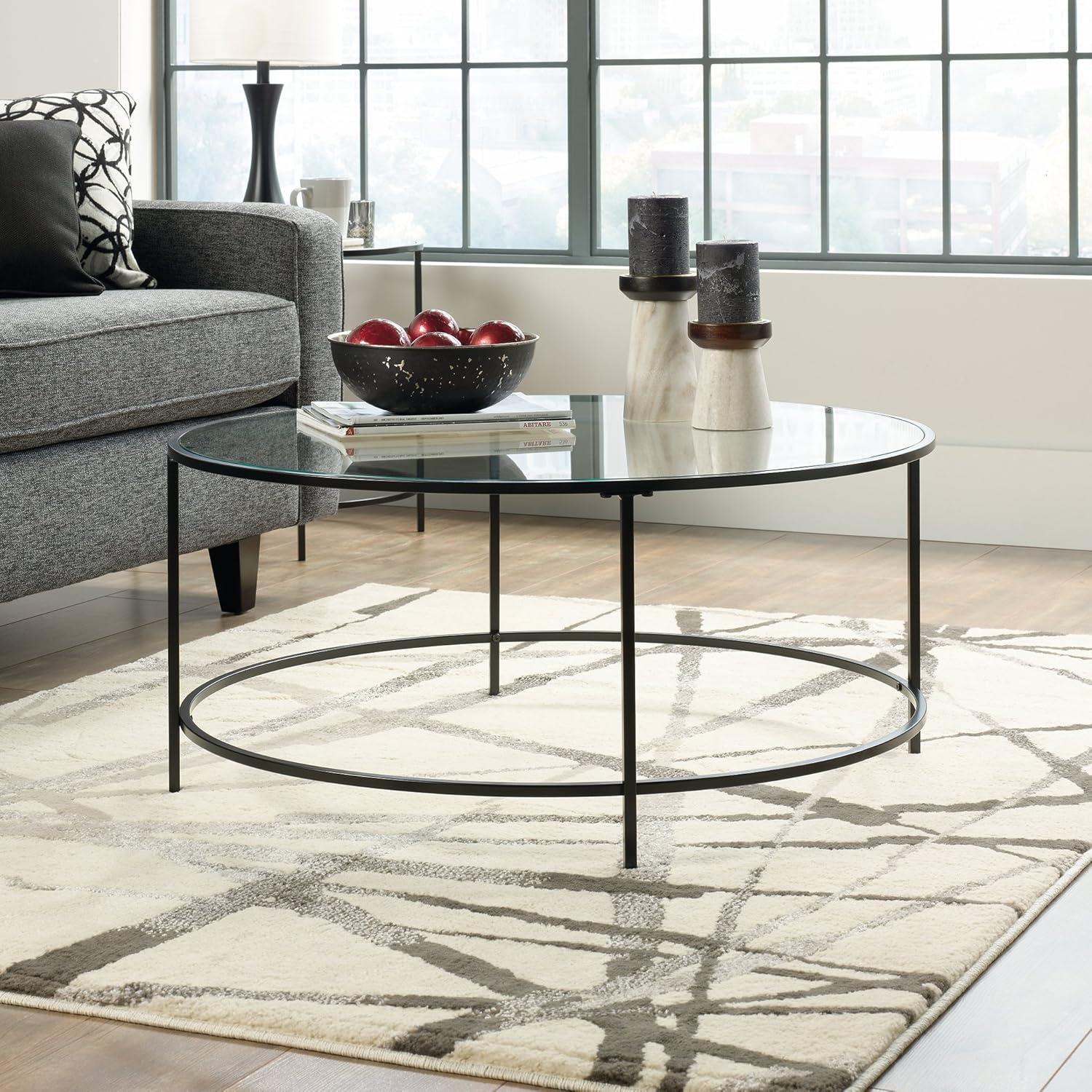 Sauder International Lux Round Coffee Table, Satin Gold